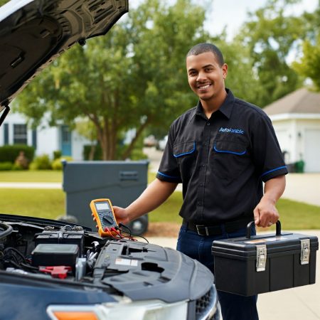 Mobile mechanic Testing a Battery